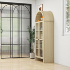 70.28 Inch High Arched Kitchen Pantry, Wooden Kitchen Storage Cabinet with Adjustable Shelves for Dining Room, Living Room, Entryway