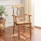SAFAVIEH Home Collection – Hannelore Solid Wood Dining Arm Chair, Light Oak Finish, Classic Transitional Seating Design (DCH6907B)