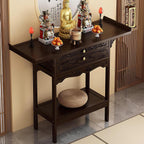 Altar Table,Meditation Table with Storage,Floor Puja Tables for Spiritual,Alter Cabinet with Drawer,Personal Shrine Altar,Buddhist Shrine Prayer Stand Riser,for Home Decor,Witch Wiccan(25.9x15.7x39.3i