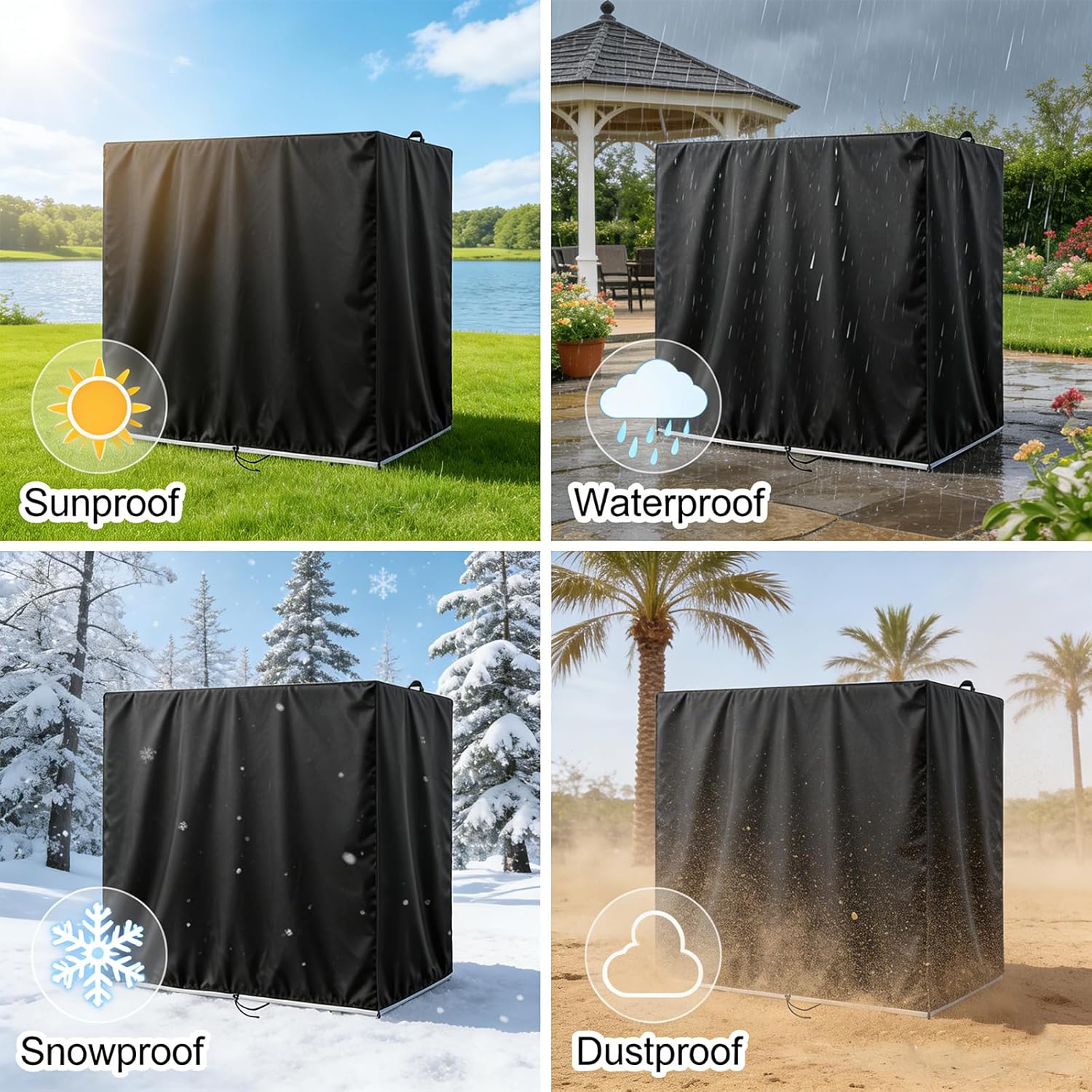 Kasla Storage Cabinet Cover, Outdoor Chest Storage Waterproof Cover, Weatherproof Cabinets Covers for Kitchen Patio Garden Backyard (32"L×33"W×43"H)