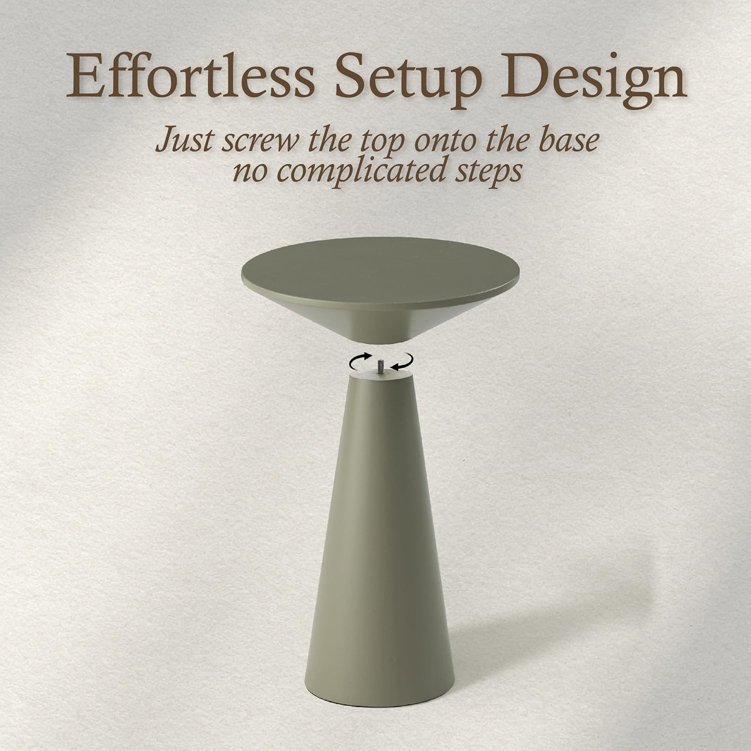COZAYH Small Pedestal End Table Round Farmhouse Martini Table Wood Plant Stand Rustic Drink Table for Small Space Living Room, Sage Green