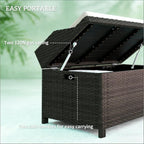 GOWE Storage Box,Outdoor Wicker Storage Bench