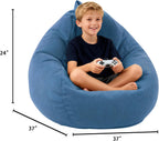 LPMOERA Bean Bag Chair Memory Foam Bean Bag Chairs for Kids/Teens with Filling Round Kids Bean Bag Chair for Living Room Bedroom College Dorm Reading Chair