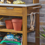 Homestyles Maho Golden Teak Potting Bench