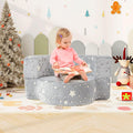 Costzon Kids Couch, 2 in 1 Convertible Toddler Reading Chair Sofa Glow in The Dark with 8-inch Sitting Cushion, Flannel Cover, Lightweight Children Plush Sofa Chair for Boys Girls Gifts