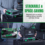 SK 13.5-Inch Small Part Organizer, Stackable Tools Box Organizer with 7 Compartments and Removable Dividers, Transparent Lid, Waterproof & Impact-Resistant Design, for Small Tools and Accessories