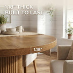 Tribesigns 47.24" Oval Dining Table for 4, Small Kitchen Table with Pedestal Base, Space Saving Farmhouse Wood Dinner Table for Apartment and Dining Room, Brown