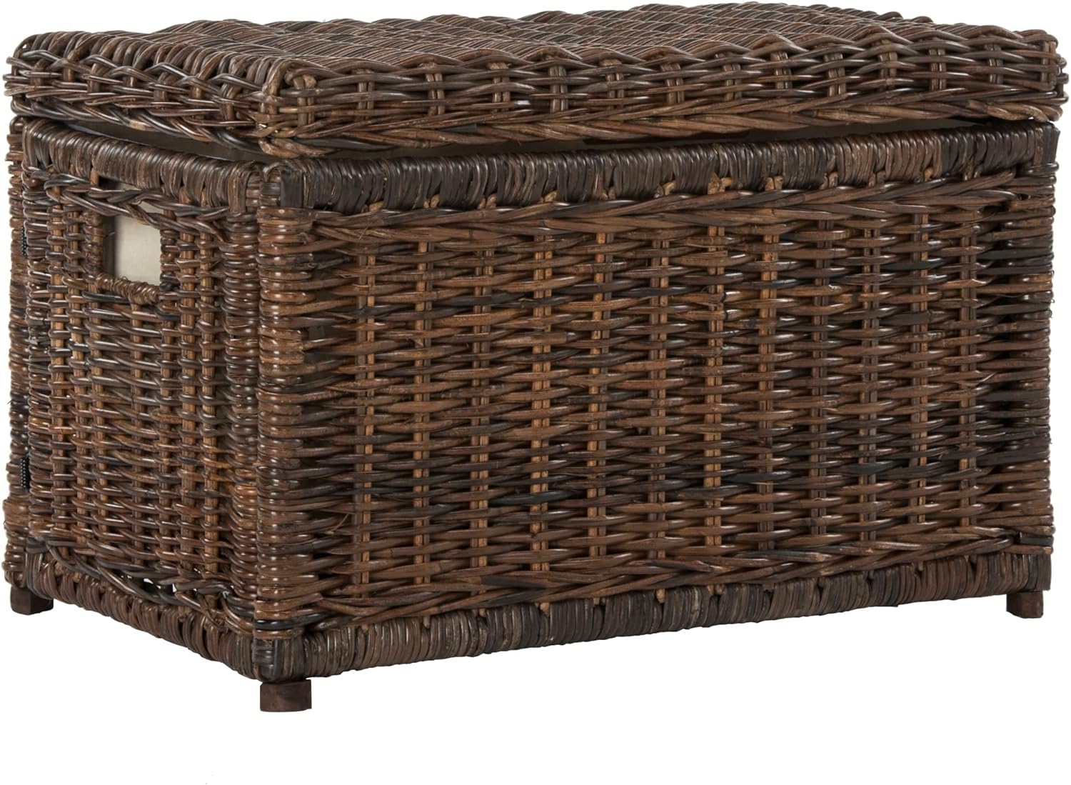 happimess HPM9002A Elijah 30" Wicker Storage Trunk, Collapsible for flat storage, Rattan-Sarang Buaya, Coastal for Office, Dorm Room-LivingRoom, Bedroom, Dining Room, Brown