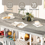 Kitchen Island with Storage Small Dining Table for 2, Kitchen Table Chairs Set of 2 Dining Room Set for Small Space (Grey)