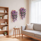 Artificial Hanging Flowers for Outdoors, 6PCS Faux Silk Artificial Flowers for Outdoors, UV Resistant Fake Flowers, No Fade Trailing Greenery, Decor for Home Porch Patio Balcony Garden Yard
