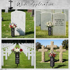 Geosar Cemetery Vases for Grave Metal Flower Holder with Spikes Memorial Funeral Gravesite Flowers Vase Decorations for Loss of Loved One(Goodby are Not the End)