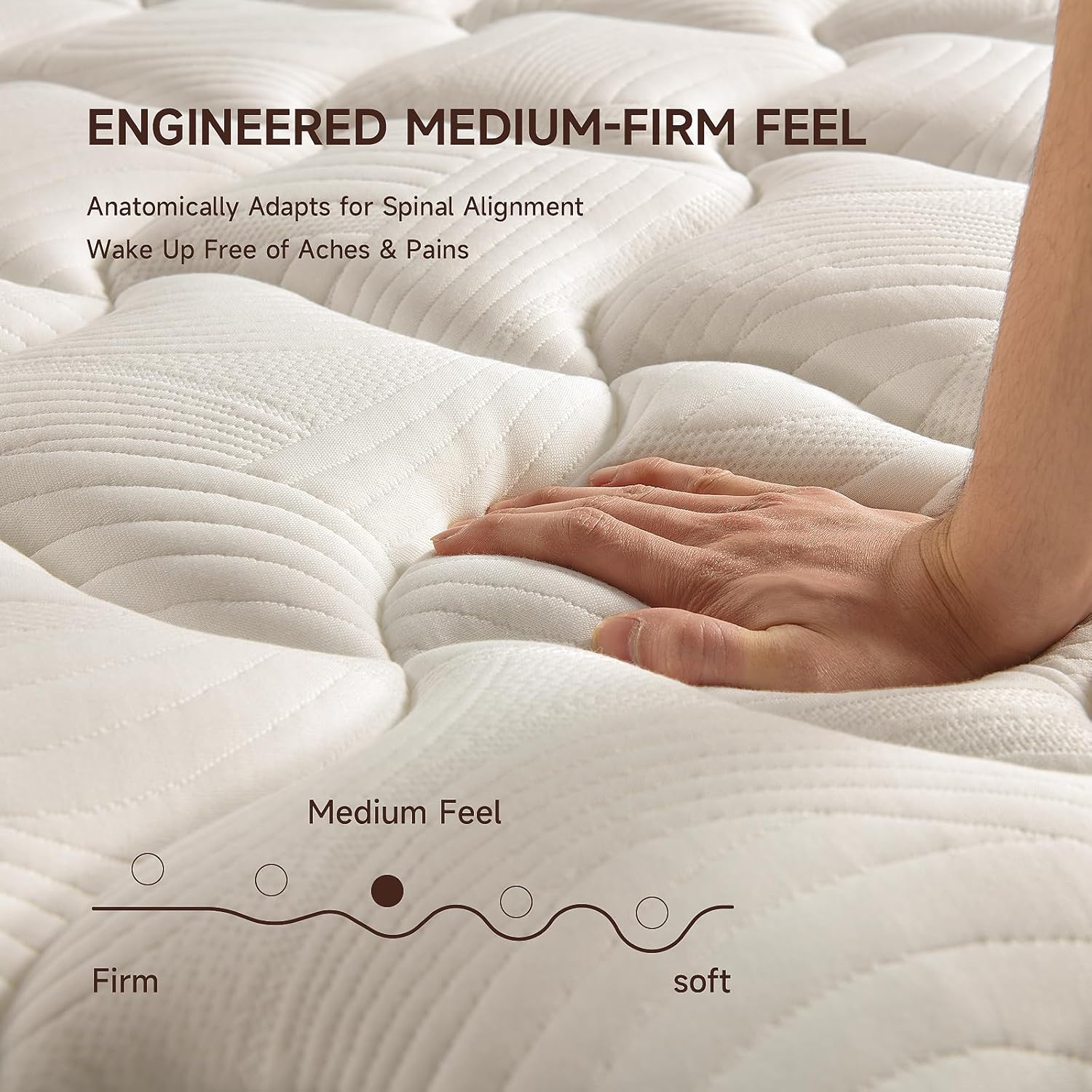 Queen mattress 12 inch,Queen Size Mattresses in a Box,Memory Foam Hybrid Mattress,with Individual Pocket Spring for Motion Isolation &Lumbar Support & Pressure Relief,Fiberglass-Free,Medium Firm