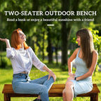 Two-Seat Wooden Park Bench with Slatted Design