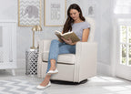Delta Children Blair Slim Nursery Glider Swivel Rocker Chair with Changing Table, Cream Espresso Cherry