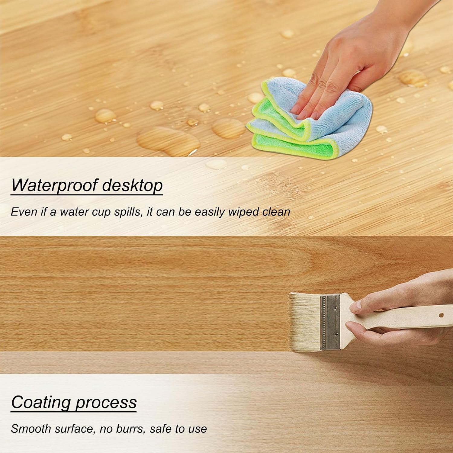 Universal Solid Wood Tabletop, 47.2"x19.7"x0.8" DIY Multi-Purpose Desktop, Rectangular Countertop for Washer Stand, Shelf Board, Workbench & Dining Table, Compatible with Standing Desk Bases