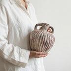 Ceramic Vases Set of 2, Flower Vase Bud Vases Small Vase for Pampas Grass Home Decor Modern Boho Living Room Bathroom Office Coffee Desk Fireplace Centerpieces Gift for Mother, Wife