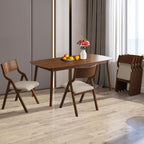 Ball & Cast Folding Dining Chairs Set of 2,Portable Kitchen Chairs with Padded Cushions,Ergonomical Design,Foldable Wood Dining Chairs for Dining Room,Restaurant,Kitchen,Office,Indoor,Taupe+Walnut