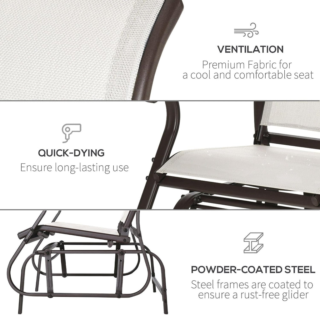 Outdoor Double-Seat Glider Bench for Patio and Balcony