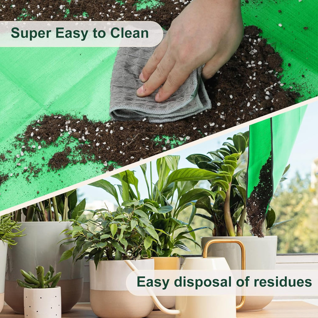 26.8"x26.8" Super Thick Repotting Mat for Indoor Plants - Tear-Resistant, Foldable, Double-Sided Waterproof Potting Mat for Mess-Free Indoor Gardening