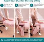 Ergonomic Cross Legged Office Chair with Foot Rest for Kneeling Seating - Crisscross Desk Chair with Wheels for ADHD to Sit Cross Legged - Multi-Position Adjustable Seat with Back Support for Women