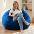 ZurNesfure Bean Bag Chair, Teardrop Large Bean Bag with Filling Blue, 3FT | Bean Bag Chairs for Living Room, Washable Comfy Chair with Handle, Fluffy Bean Bag for Reading Gaming Relaxing