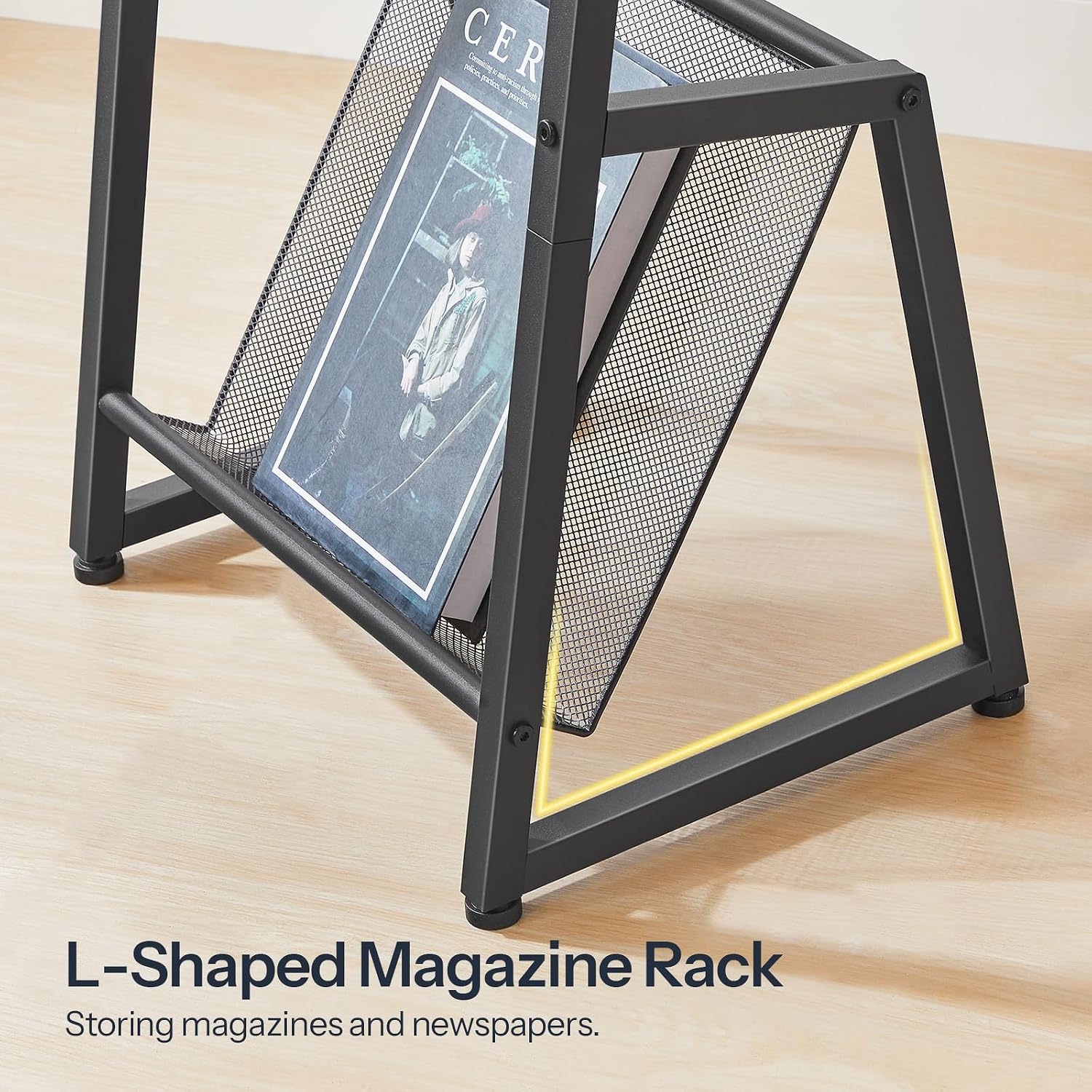 HOOBRO Side Table with Charging Station, Small End Table with Magazine Storage Rack, Industrial Nightstand for Small Spaces, Living Room, Bedroom, Dorm, Office, Rustic Brown and Black BF001UBZ01