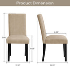 Wooden Dining Chairs Set of 4, Modern Farmhouse Upholstered Dining Room Chairs with Solid Wood Legs, Comfy Kitchen Chairs for Living Room/Restaurant, Oatmeal