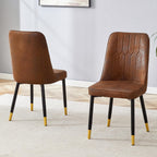 Dining Chairs Set of 2，Modern Dining Chairs, Equipped with Suede Nap Leather Backrest Cushions and Metal Legs, Suitable for Restaurants, Kitchens, and Dining Room Chairs