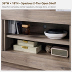 OKD Modern 70" TV Stand, Entertainment Center for TVs Up to 80", Media Console with Large Open Storage & Side Cabinets, Thick Wood Design for Living Room, Alder Grey