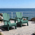 AreShark Folding Adirondack Chairs Set of 2, Wooden Textured Patio Chairs with Cup Holder,HDPE All Weather Fire Pit Chairs for Outdoor Backyard Lawn Poolside Deck Porch Garden,Aruba Blue