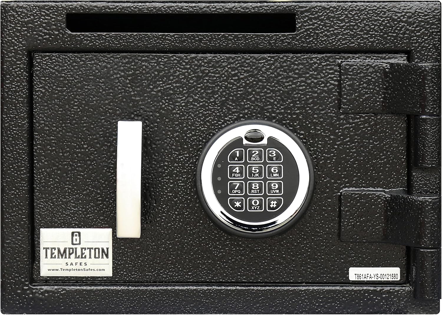 T861 Compact Depository Drop Safe With Electronic Multi-User Keypad Combination Lock with Key Backup, Black, .57 CBF Capacity