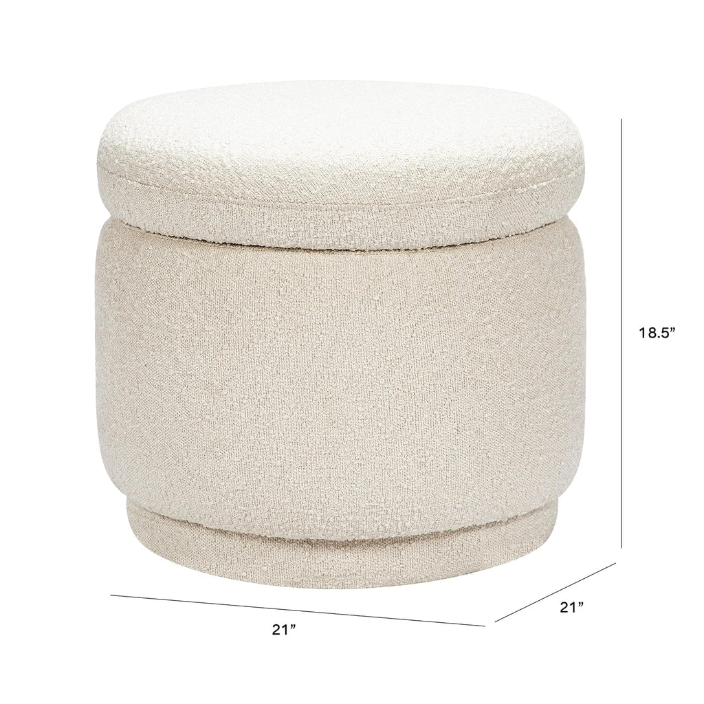 Babyletto Enoki Storage Ottoman in Ivory Boucle, Greenguard Gold and CertiPUR-US Certified