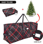 Christmas Heavy Duty Tree Storage Bag | Fits Up to 9 Ft. Tall Disassembled Xmas Tree | 25" X 20" X 65" | Durable 600D Oxford Material | Heavy Duty Holiday Storage Container (Plaid, 9ft)