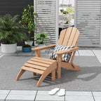 WO Home Furniture Adirondack Ottoman Outdoor Patio Footrest 13.5" Inch Folding Footstool for Outdoor Adirondack Chair (Teak)