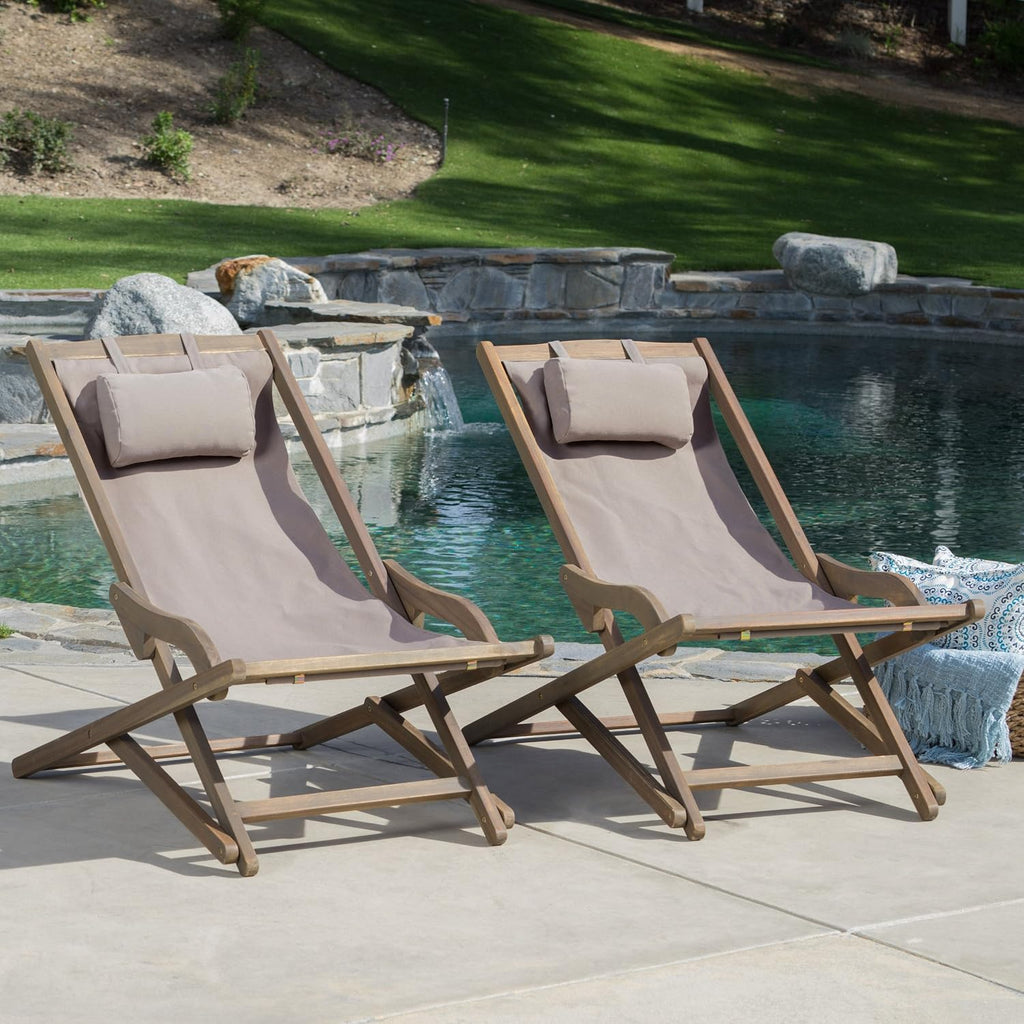 Beach Sling Chair Grey(Set of 2)