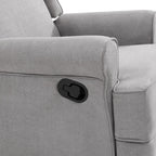 Oxford Baby Teegan Upholstered Glider Recliner Rocking Chair 360° Swivel for Nursery and Living Room - Gray