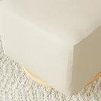 Babyletto Kiwi Gliding Ottoman in Performance Cream Eco-Weave with Light Wood Base, Water Repellent & Stain Resistant, Greenguard Gold and CertiPUR-US Certified