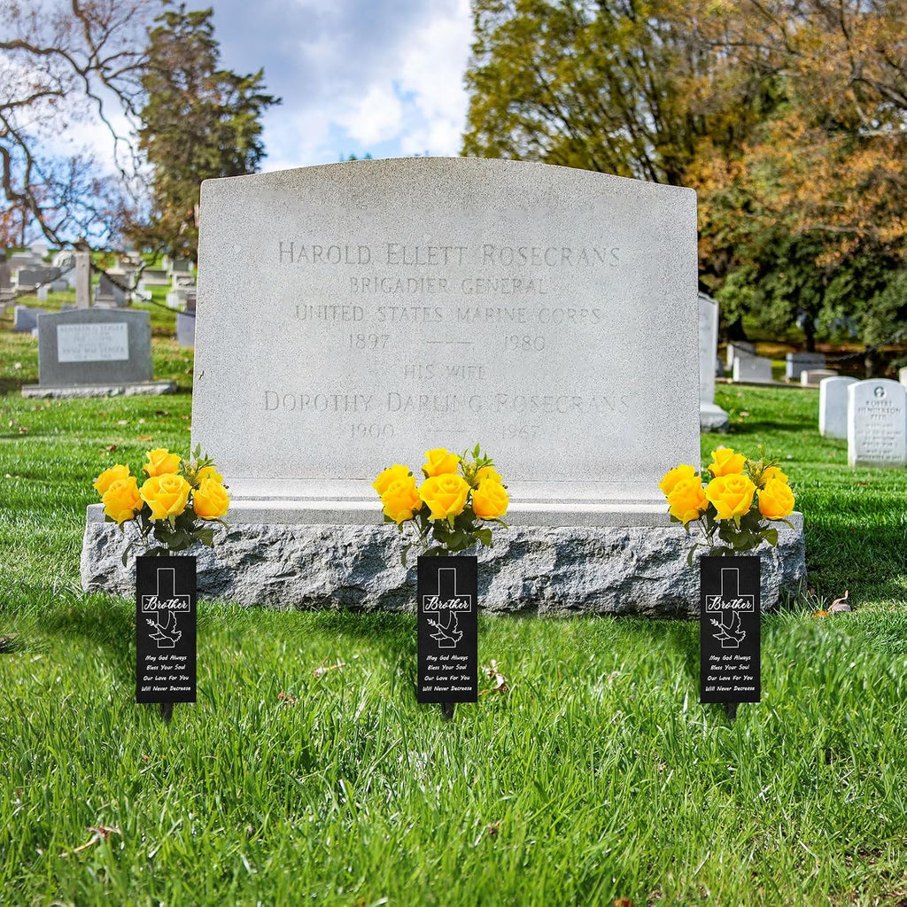Cemetery Vases with Spikes and Flower Clay, Metal,Cemetery vases for Grave with Drainage Holes for Fresh/Artificial Flowers,Flower Holder for Cemetery,Memorial Day Grave Decorations for Cemetery