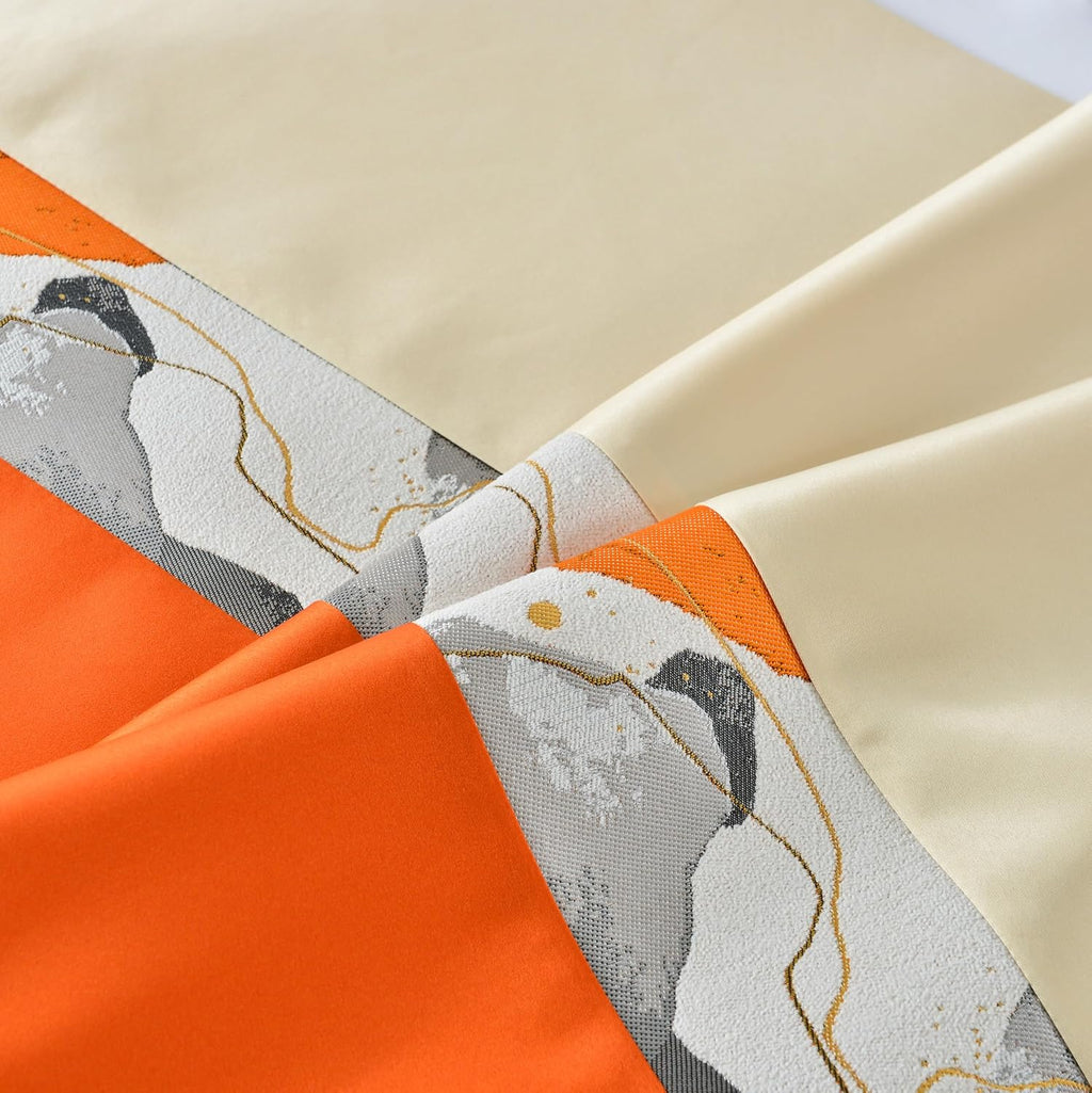 Luxury Hotel Grade Bed Runner Orange 210X50cm for 1.5m Bed Elegant Comfortable Fabric with Matching Cushions Wrinkle-Free and Premium Finish