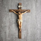 BC Catholic Crucifix Wall Cross, 10"H Jesus Christ Cross for Wall, Catholic Gift, Religious Wall art, Renaissance Sculpture Handmade by Buildclassic