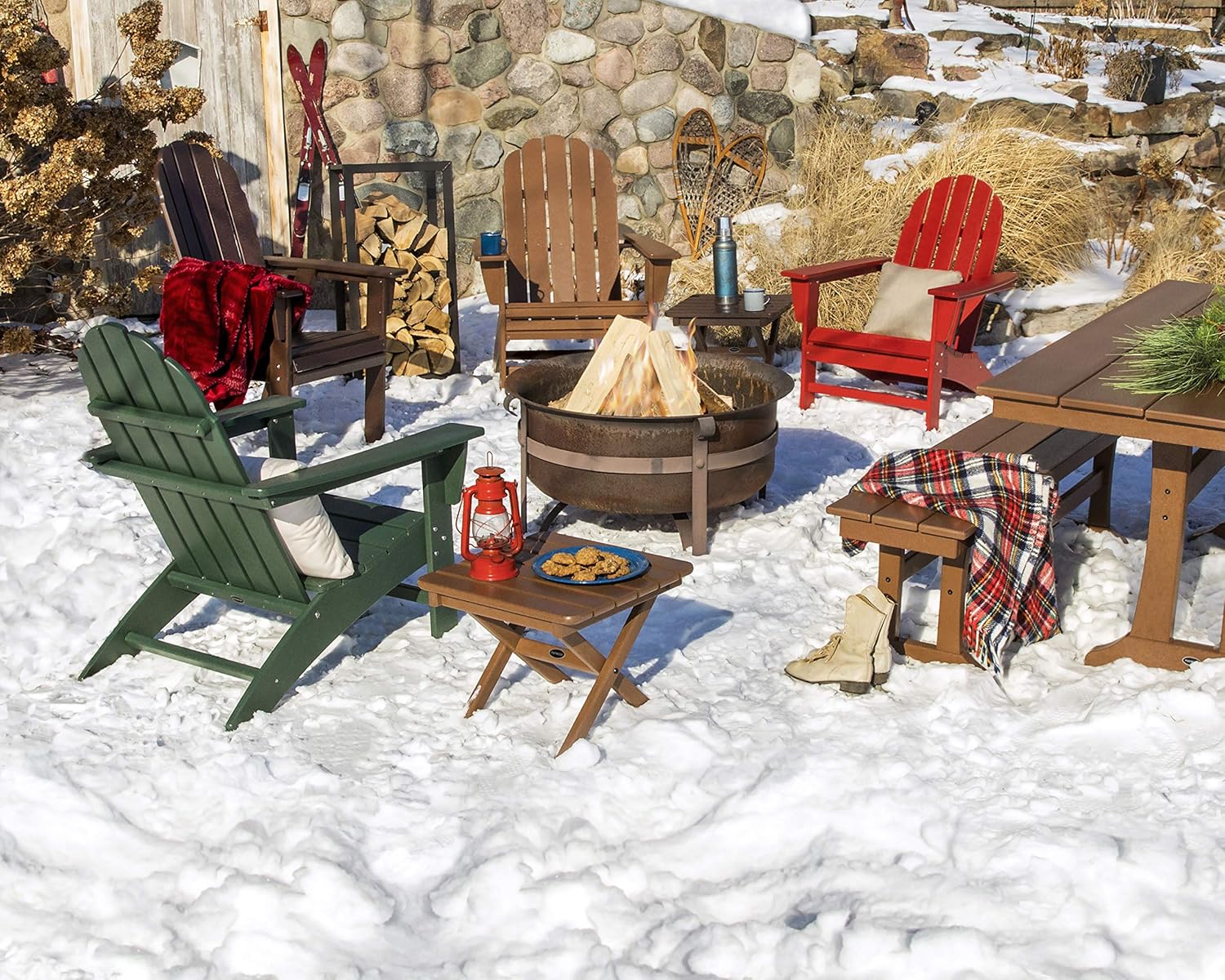 Polywood Vineyard Adirondack Chair, White