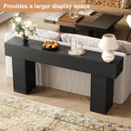 UNIQUITE 70.9-Inch Extra Long Console Table, Farmhouse Wood Sofa Table Behind Couch Tables, Entryway Table Accent Table for Living Room, Entrance, Hallway, Foyer, Black