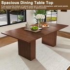 79" Wood Dining Table, Walnut Brown Wood Grain