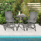 Tangkula 24 Inch Outdoor Bar Table, Patio Bar Height Table with Aluminum Tabletop & Heavy-Duty Metal Legs, Adjustable Footpads, Square Bar Table for Poolside, Backyard, Balcony