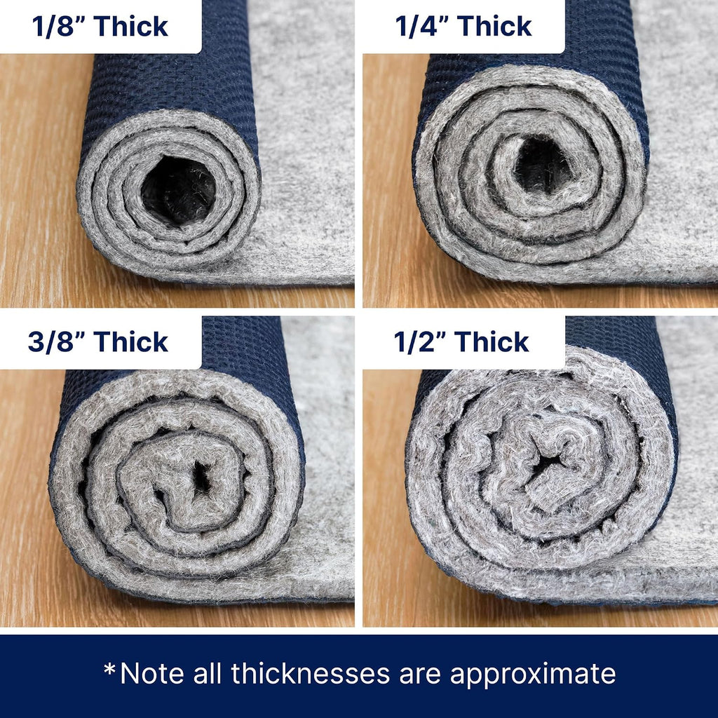 RUGPADUSA - Eco-Complete - 4'x6' - 1/4" Thick - Premiere Felt and Rubber Non-Slip Rug Pad, Made in USA, Low VOCs, 5-Year Warranty