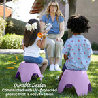 ECR4Kids Ayana Stackable Plastic Stool Seating Set, Children's Furniture, Light Purple, 4-Pack