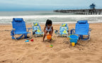 Premium Kids Beach Chair w/Wood Arms & Backpack Carry - Ultra-Lightweight, Foldable, Reclining, Multi-Position