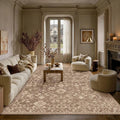 HUGEAR 6x9 Area Rugs for Living Room Washable Rug Carpet Brown Neutral Bedroom Rug Non Slip Soft Low Pile Retro Distressed Stain Resistant for Home Dining Room Office Farmhouse