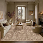 HUGEAR 6x9 Area Rugs for Living Room Washable Rug Carpet Brown Neutral Bedroom Rug Non Slip Soft Low Pile Retro Distressed Stain Resistant for Home Dining Room Office Farmhouse