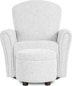 Evolur Vienna Swivel Glider with Ottoman, 360° Swivel, Without Nailhead Trim, Greenguard Gold & FSC-Certified, Nursery Chair in Fog Grey
